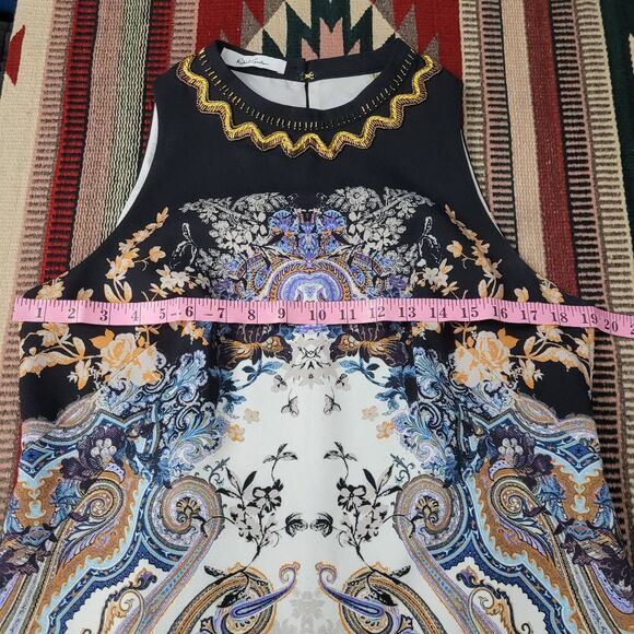 Robert Graham Carmella Sleeveless Sheath Dress Sz 10 Floral Jeweled Office Work - Picture 6 of 8